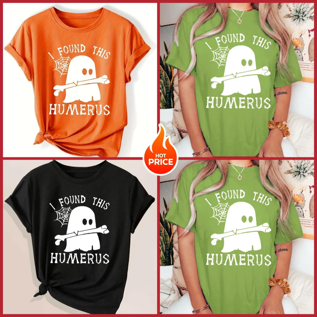 

Plus size women's white ghost print fashion casual plus size ladies' top short sleeve T-shirt