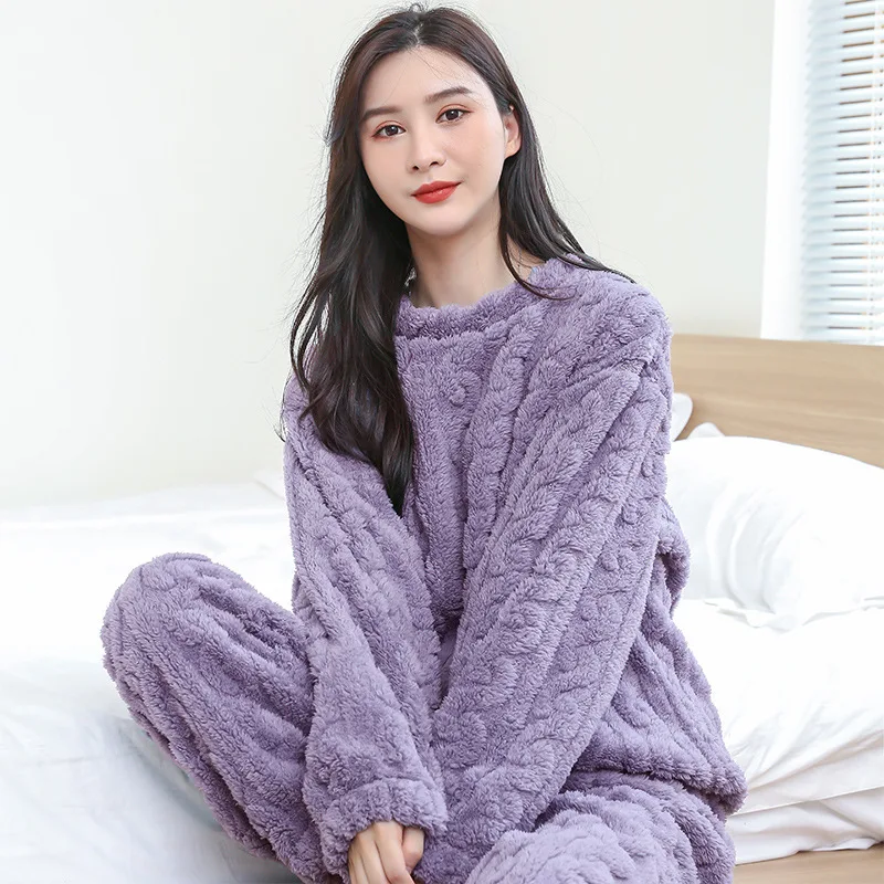 Winter New Women\'s Pajamas Homewear Suit Warm Clothes Female Thickened Warm Men and Women with the Same Couple of Homewear