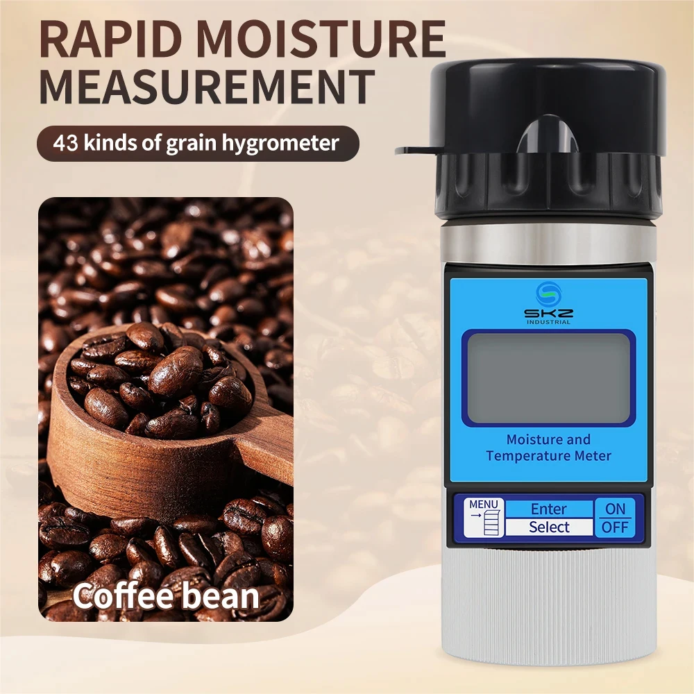 Multi-Language Smart Digital Grain Moisture Meter Humidity Tester for 43 Kinds Grains Coffee Wheat Seeds Hygrometer
