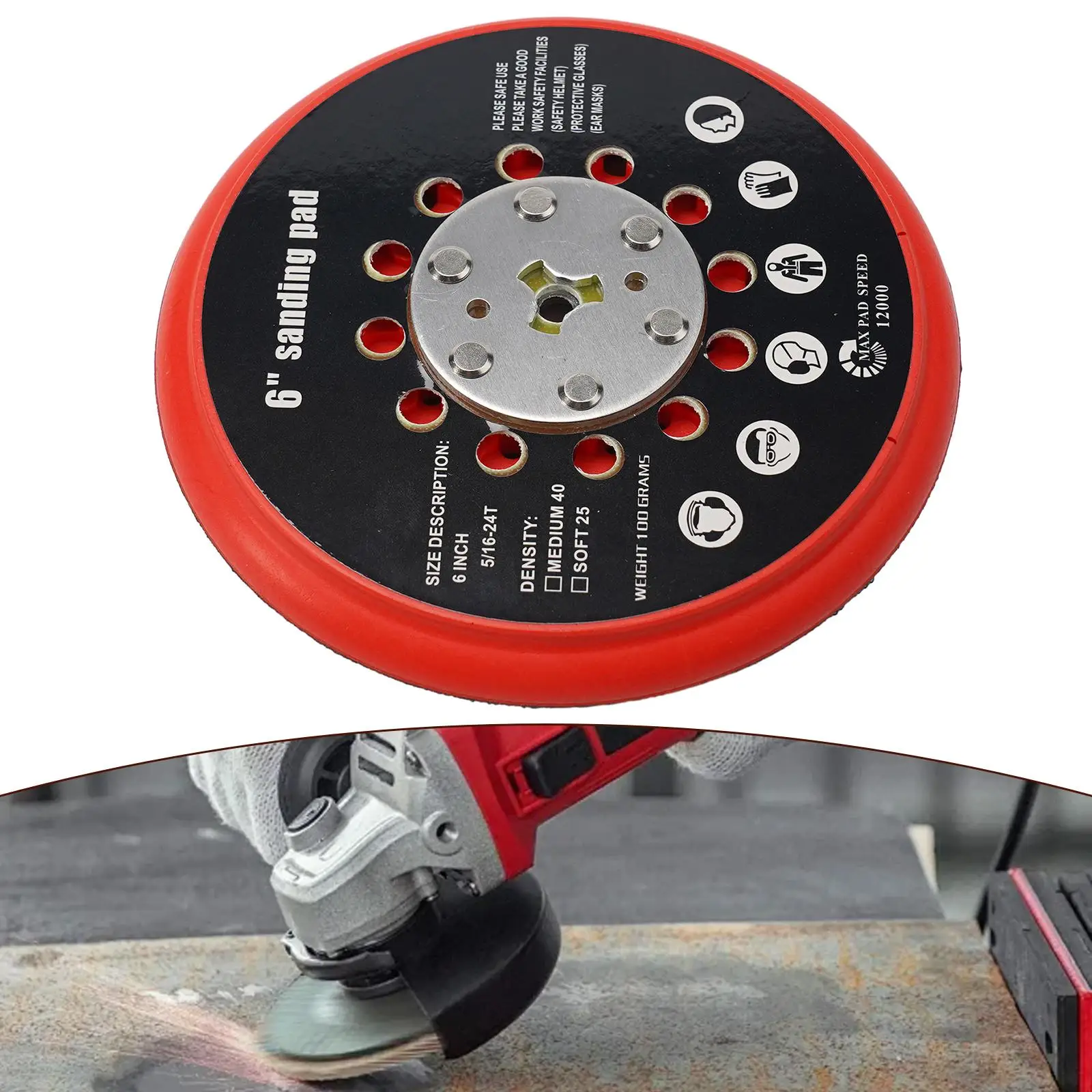 6 Inch 150mm Sanding Pad Medium Hook And Loop Multi-Hole Back-Up For Bosch RSM6045 For Fine Sanding And Lacquer Repair Work