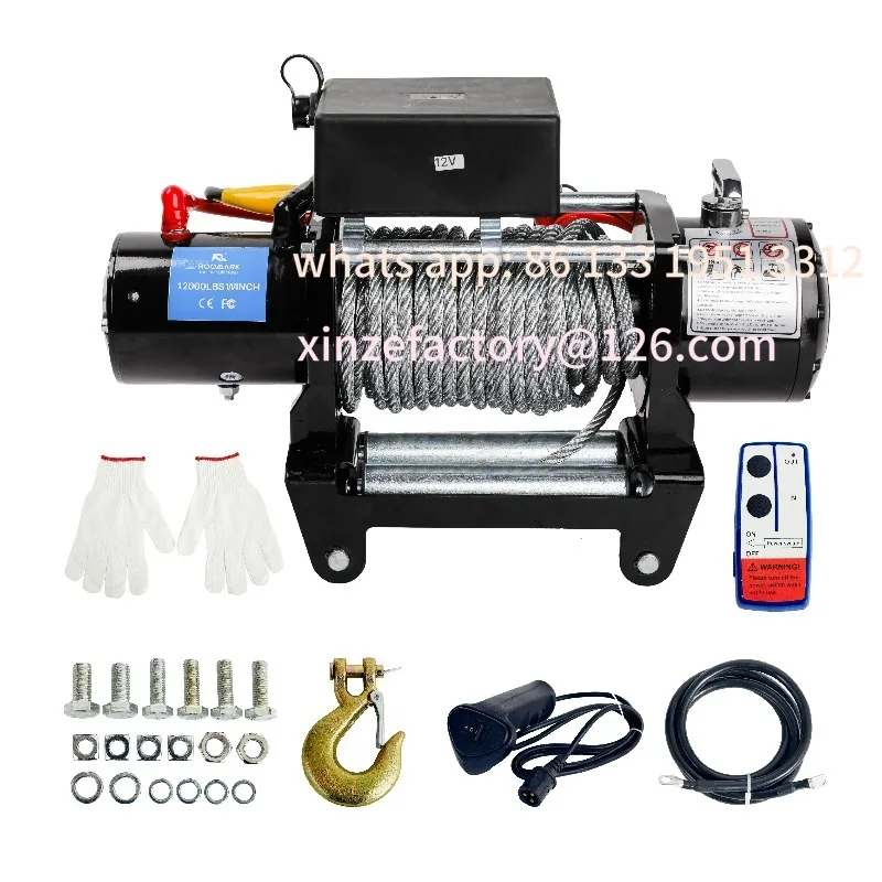 ونش كهربائي من رومارك قابل للتخصيص 12000 رطل UTV ATV ونش 12 فولت جيب ونش مع جهاز تحكم عن بعد لاسلكي وكابل فولاذي لـ ATV UTV T #2