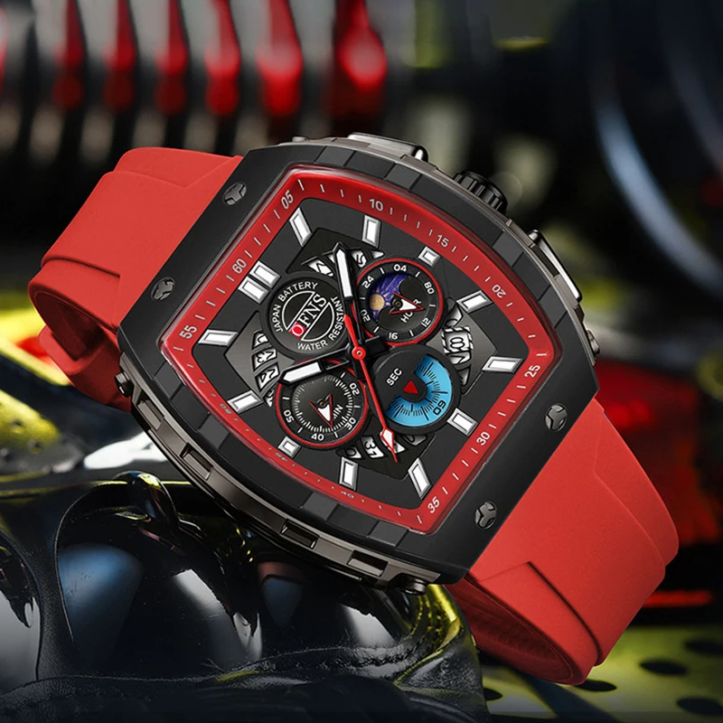男性用多機能クロノグラフ腕時計,スポーツ,クォーツ,デート,シリコンバンド,トップブランド,ラグジュアリー