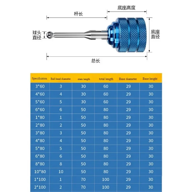 Imagem -06 - Sonda de Toque de Localização Compatível Bola de Localização Dispositivo de Centralização de Sonda Magnética para Máquina Edm Medidor de Sensor de Ponto de Toque Zero