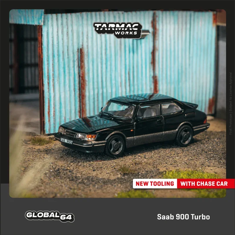 (Pre-order) Tarmac Works 1:64 Saab 900 Turbo Black Diecast Model Car
