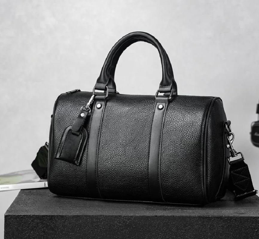 

New High Quality Leather Travel Handbag Men Women's Fashion Luxury Large Capacity Shoulder Bags Totes Business Crossbody Bag