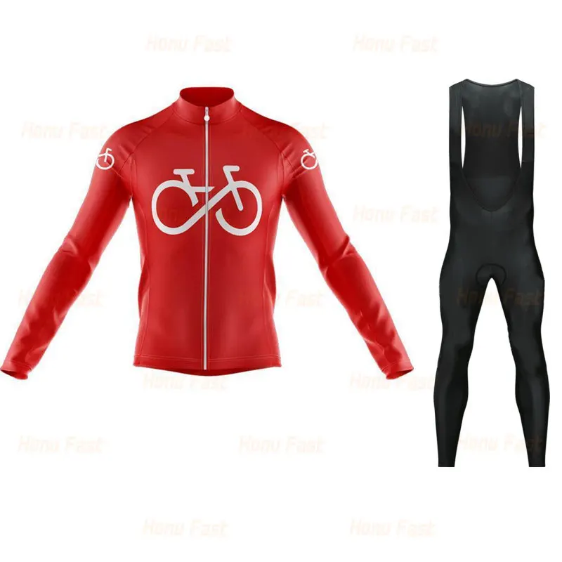 2023 Team Autumn Cycling Jersey Set Men Long Sleeves Cycling Clothing MTB Maillot Ropa Ciclismo Bike Uniform Cycling Bib Tights