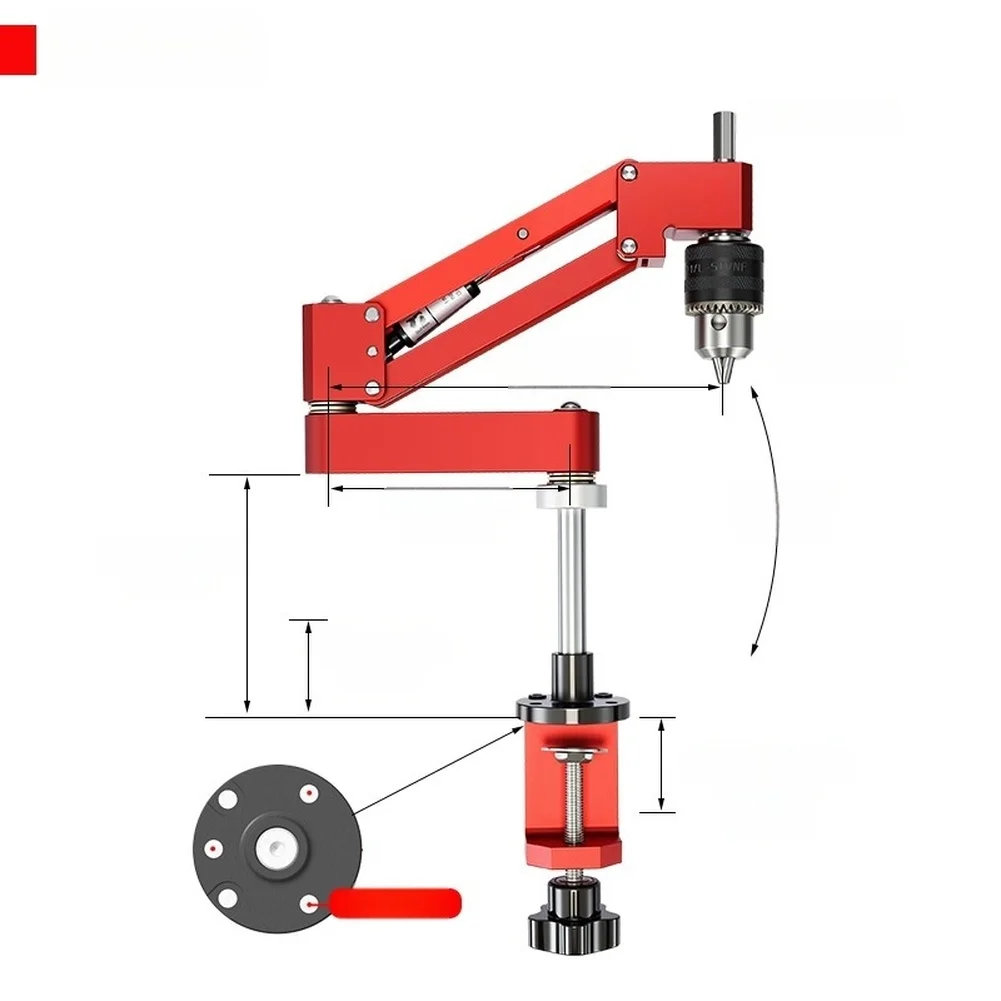 CNC Aluminum Alloy Cantilever Tapping Bracket Vertical Horizontal Drill Guide Fixture For Metal Thread Processing Tool