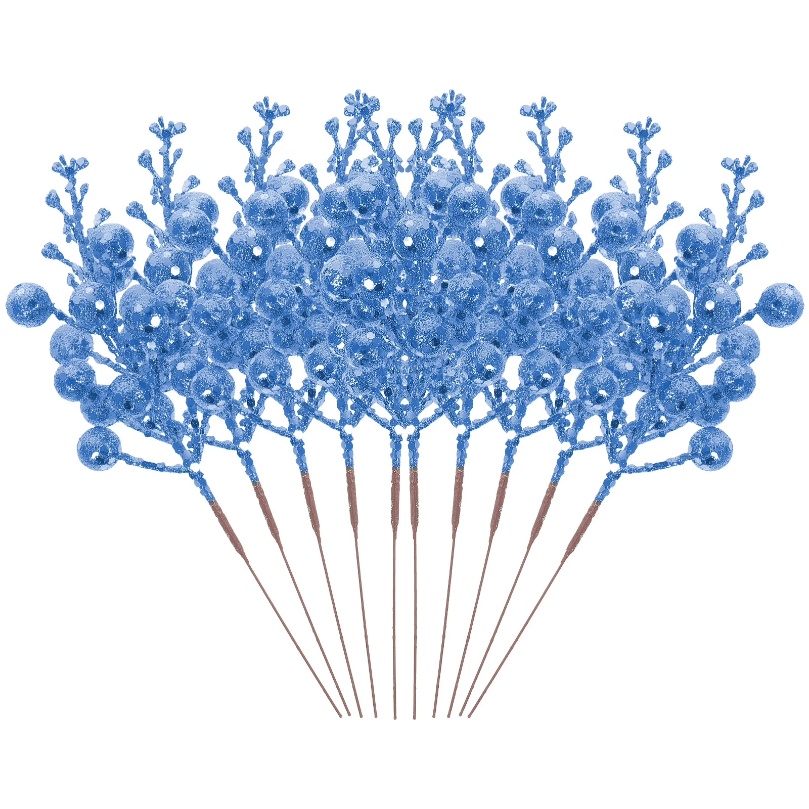 

10 Pcs Artificial Berry Pick Branches Outdoor Christmas Decorations Flowers Twig Stem Berries for Wreaths Glitter