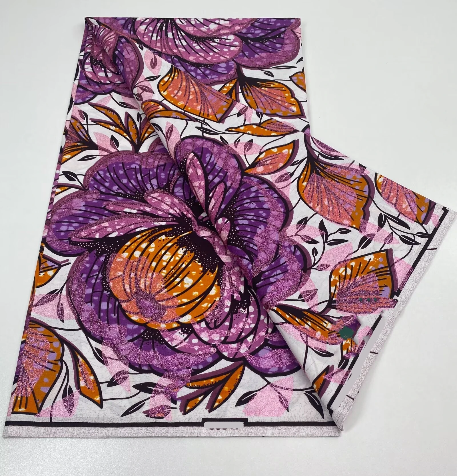 

Hot Sale 100% Cotton African Gold Print Fabric 6yards High Quality Soft Pagne Flash Golden Batik Nigeria Ankara Wax N5-1125-1