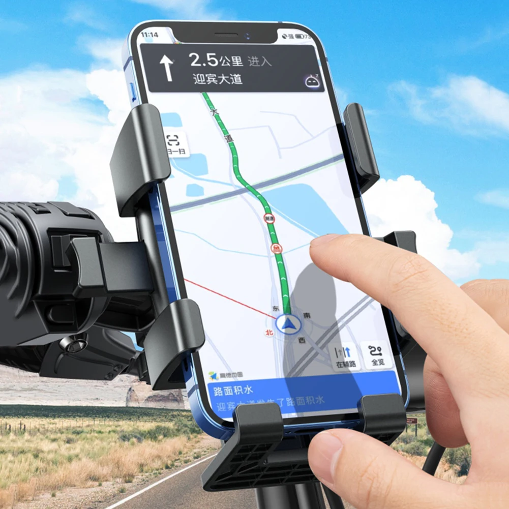 

Rearview Mirror/Handlebar Phone Holder For Motorcycle Stable Locking Phone Holder For Motos E-Bike