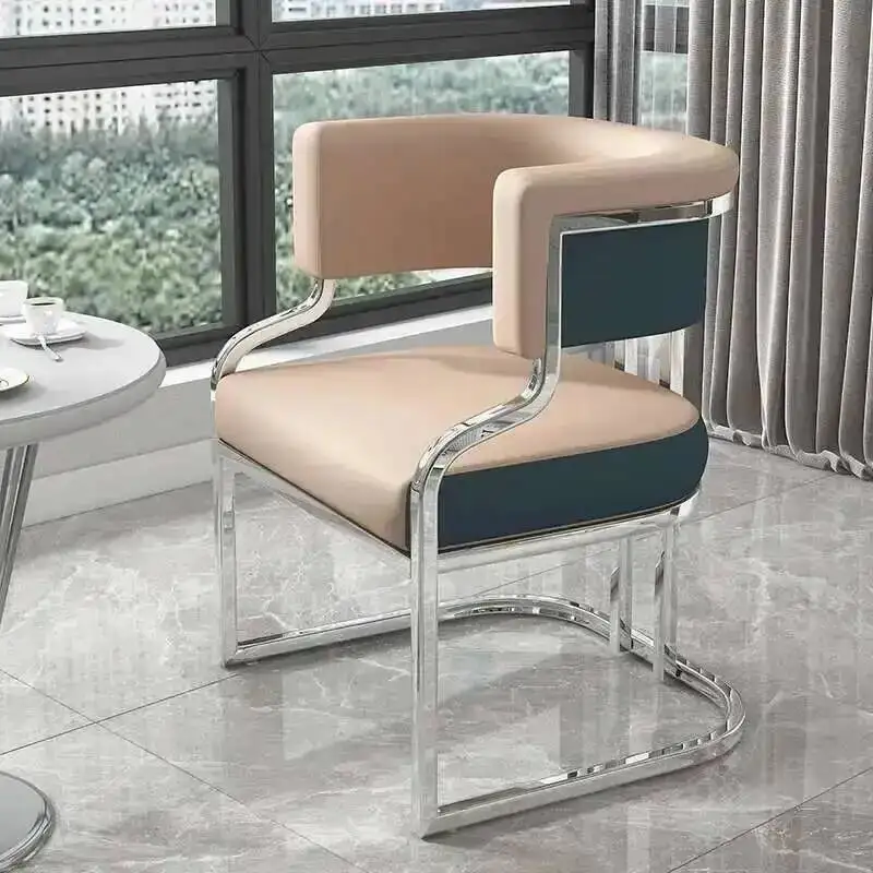 Restaurant Meets Ergonomics Chair Armrest Gold Luxury Luxury Leather Chair Designer Lounge Living Room Silla Comedor Nordic