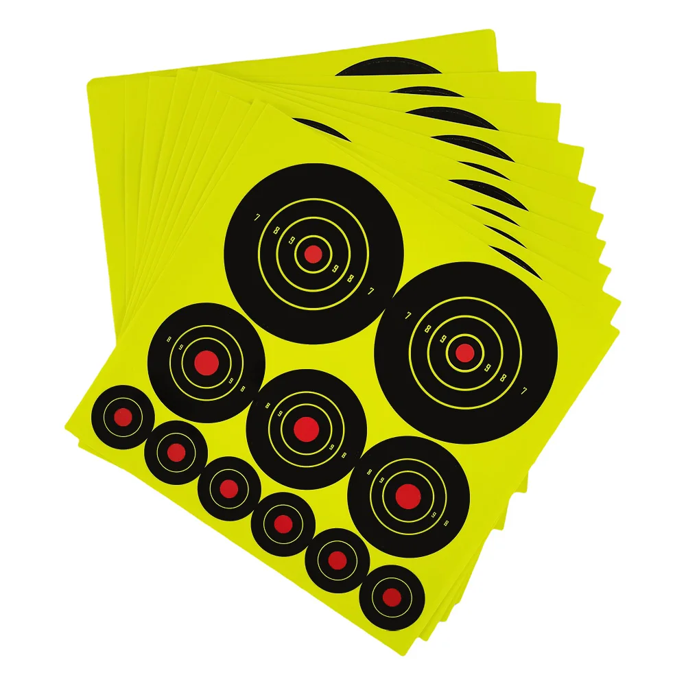 1", 2" & 3" combination Splatter Reactive Bullseyes self adhesive shooting stickers targets