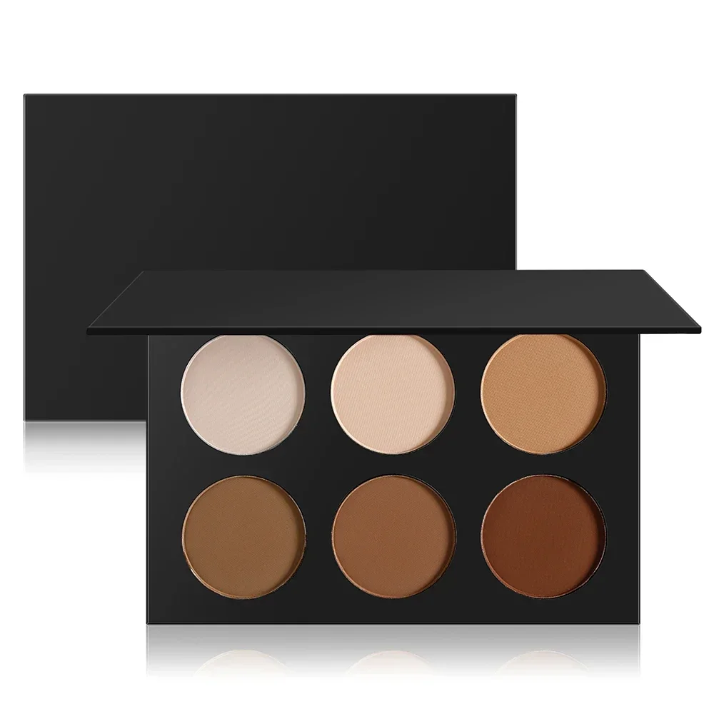 Silhouette Retouching 6 Coloor Waterproof Oil-control Contouring Private Label Concealer Pressed Powder Custom Bulk Makeup