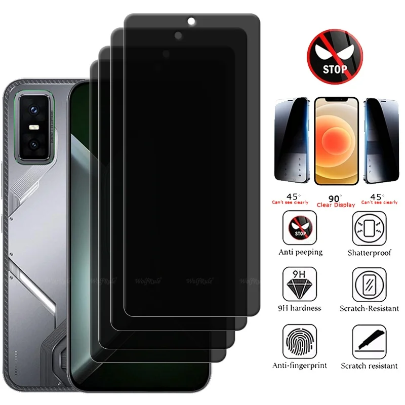 1/2/3/4Pcs For Infinix GT 30 Pro Glass Infinix GT 30 ProTempered Glass 9H Privacy Anti-Spy Screen Protector Infinix GT 30 Pro