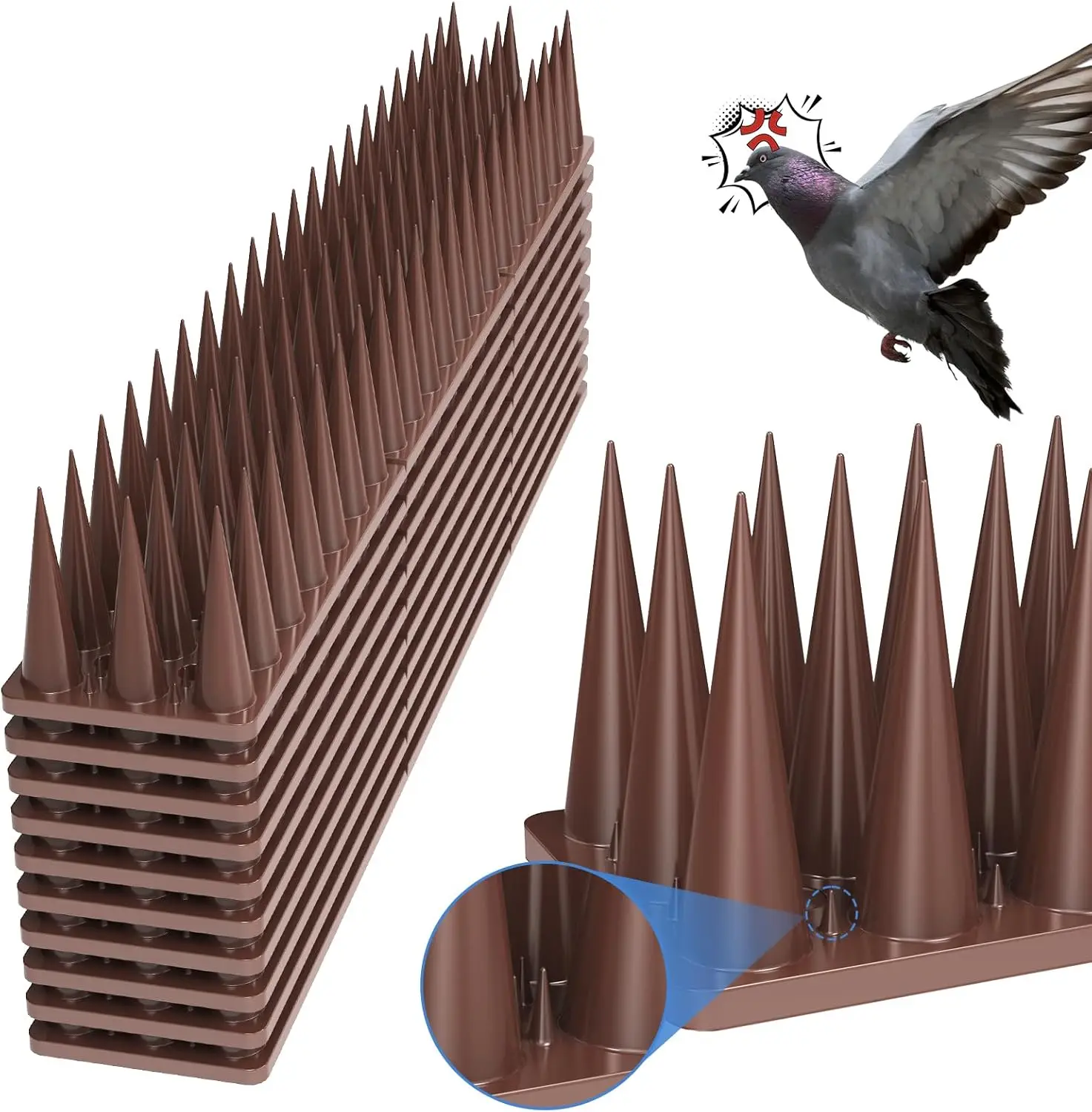 20 Pack Bird Deterrent Spikes for Outside Bird Spikes for Outside Used Outdoors to Repel Birds Squirrels