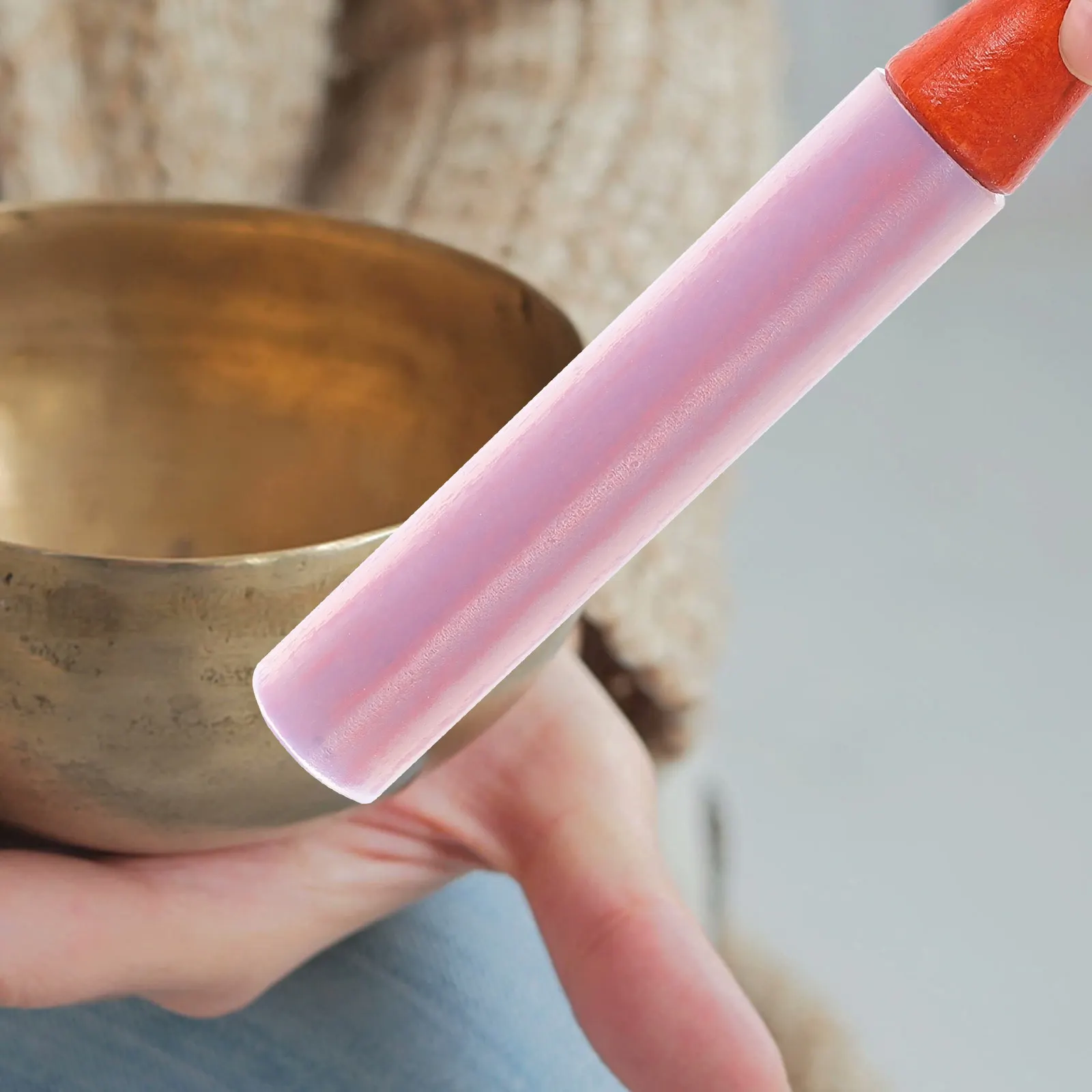 

Music Bowl Stick Sound Mallet Musical Instrument Accessories Singing Striker Meditation Double Ended Crystal Rubber Therapy
