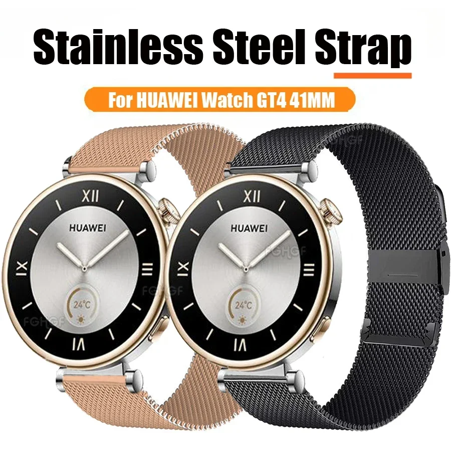 

For Huawei Watch GT 4 41mm Strap 18mm Stainless Steel Bracelet For Garmin Venu 3S 2S/Vivoactive 3S 4S 255S 265S Smart Watch Band