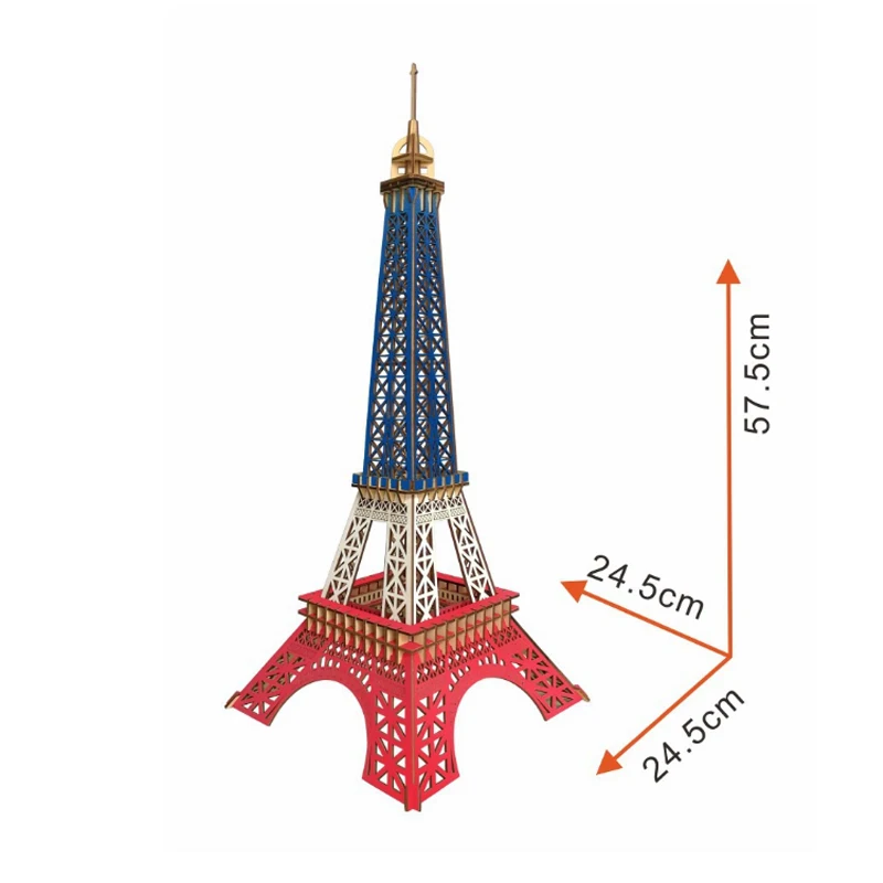 DIY 모델 장난감 3D 나무 퍼즐 컬러 파리 타워 나무 키트, 퍼즐 게임 조립 장난감, 어린이 성인용 선물, p39
