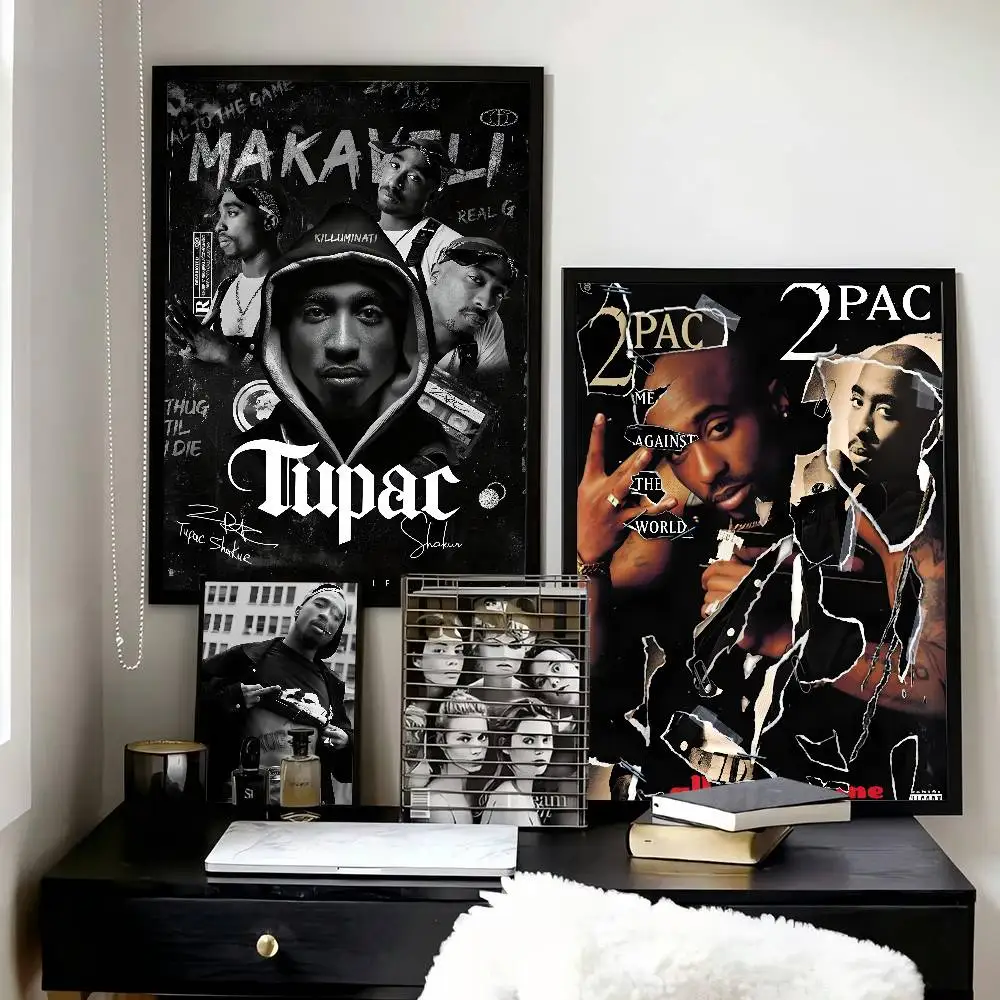 Hip Hop T-Tupac Amaru Shakur  Posters High Quality Self-adhesive Wall Art Decorations Color Prints Sticky