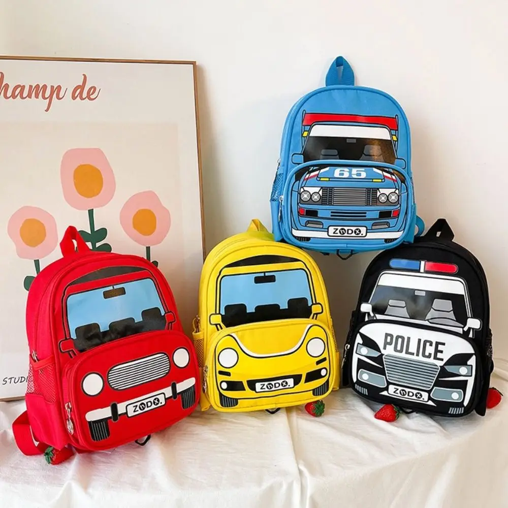 Grappige Cartoon Auto Schooltas Hoge Capaciteit Lichte Rugzak Oxford Reistas Kleuterschool