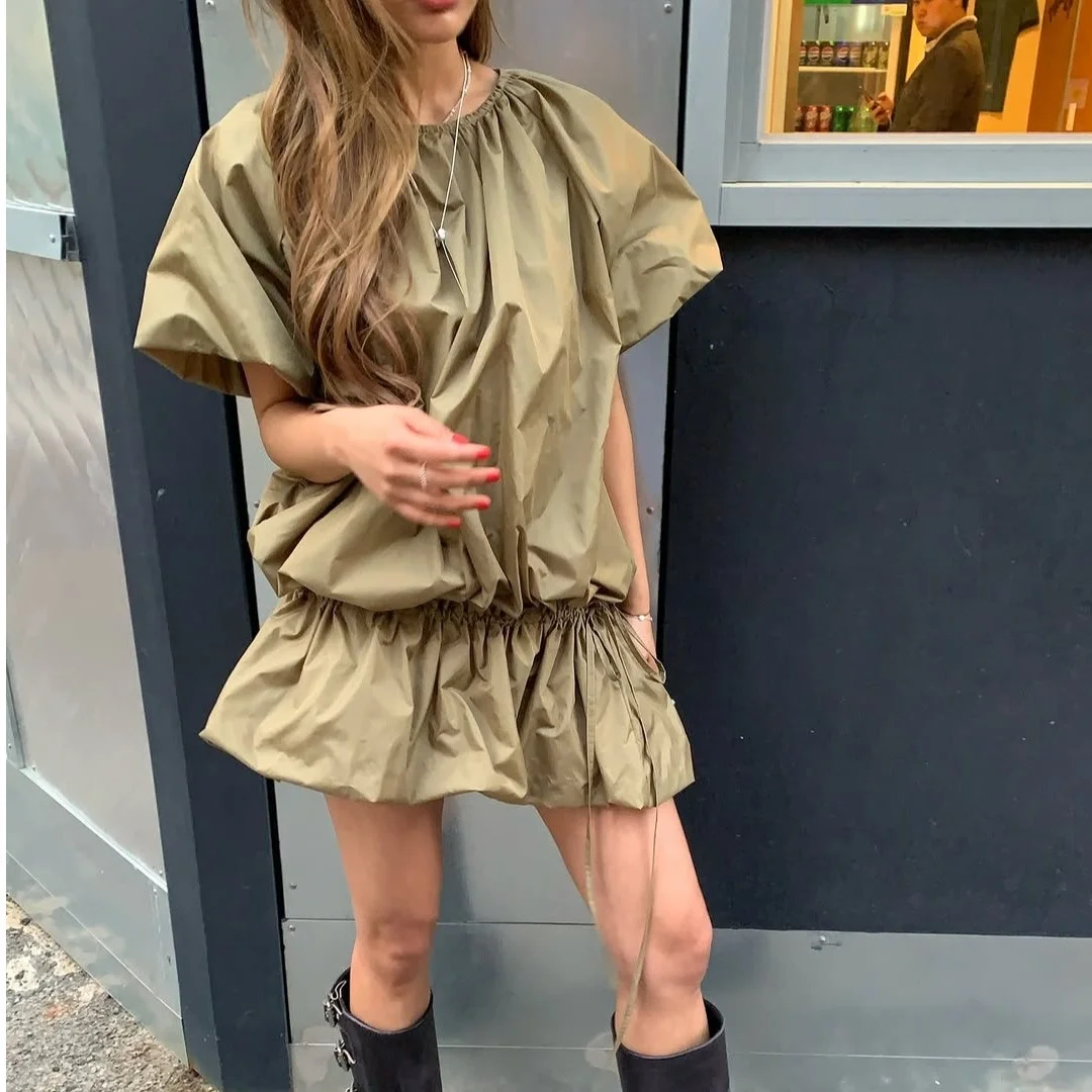 Flud Dstring Dr Korean Sle Women's Clothing Spring Autumn Winter Seasonal Faion Casual Daily Wear