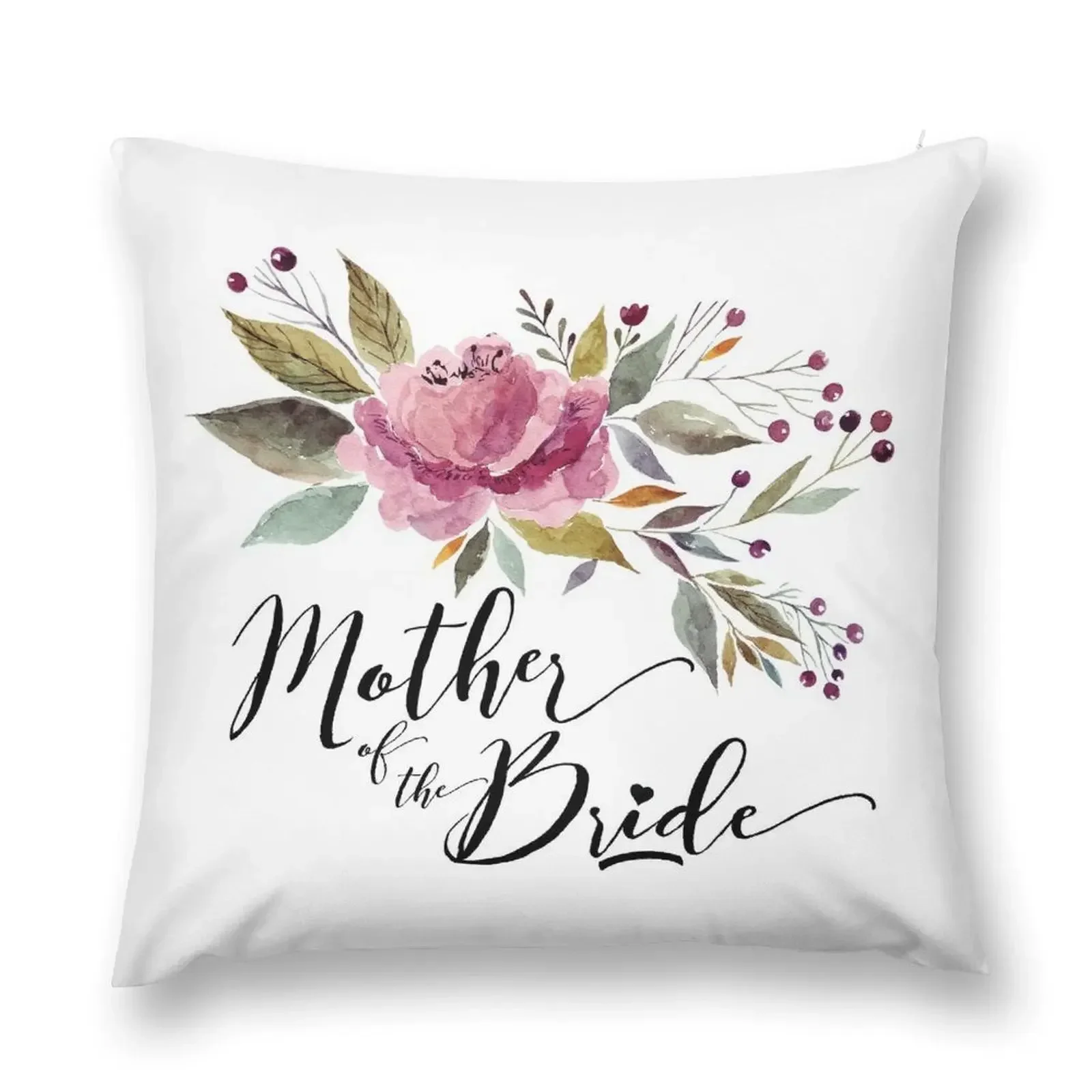 Mother of the Bride Burgundy Rose Wedding Bridal Throw Pillow pillow cover luxury Couch Cushions pillow