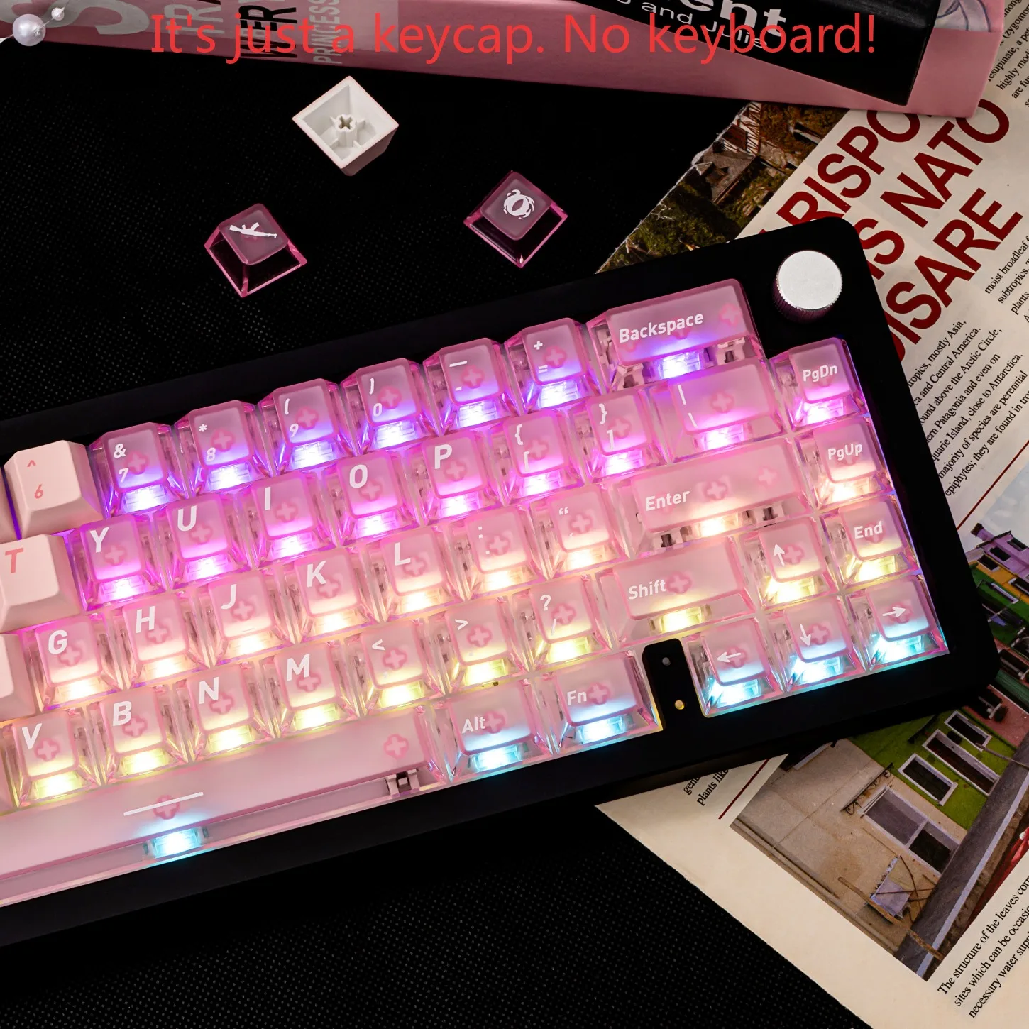 Cherry Beautiful Gradient Color Transparent Key Cover Kit PBT+PC 160 Key Personalized Key Cap 61/75/87/104/108  Keyboard