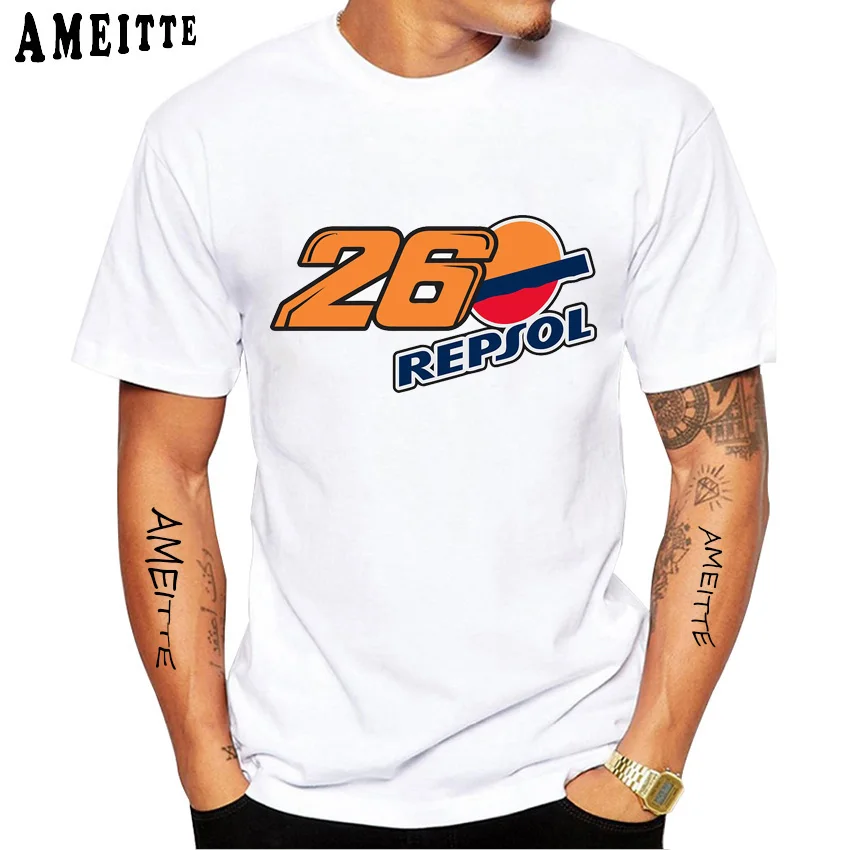 Dani Pedrosa 26 GP Official Samurai  T-Shirt New Summer Men Short Sleeve GS Adventure Casual White Tops Motorcycle Rider Tees