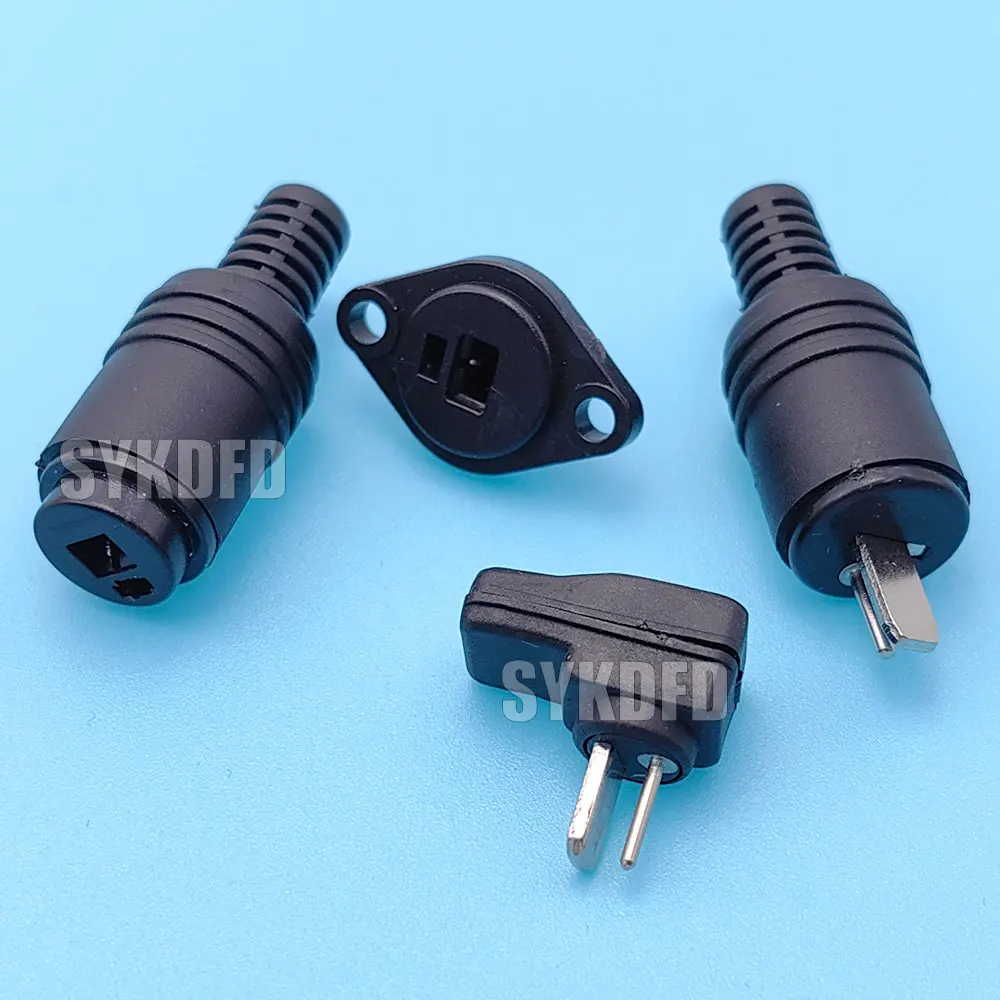 2Pin Black DIN Plug Speaker and HiFi Connector Screw Terminals Connector Power Audio Lamp Signal Plug Adapters