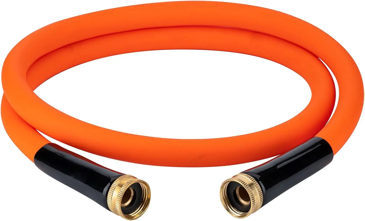 

5 ft Heavy Duty Garden Hose, 5/8" Female to Female, Solid Brass Connectors, Flexible, Orange