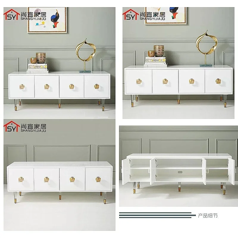 YUI Modern Acrylic TV Stand Nordic Simple Sideboard for Small Living Room Dining Room