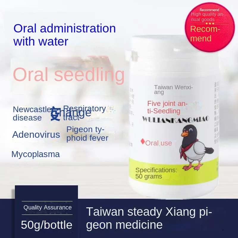 Pigeon quintuple oral vaccine 50g Salmonella Newcastle disease respiratory nutritional supplement