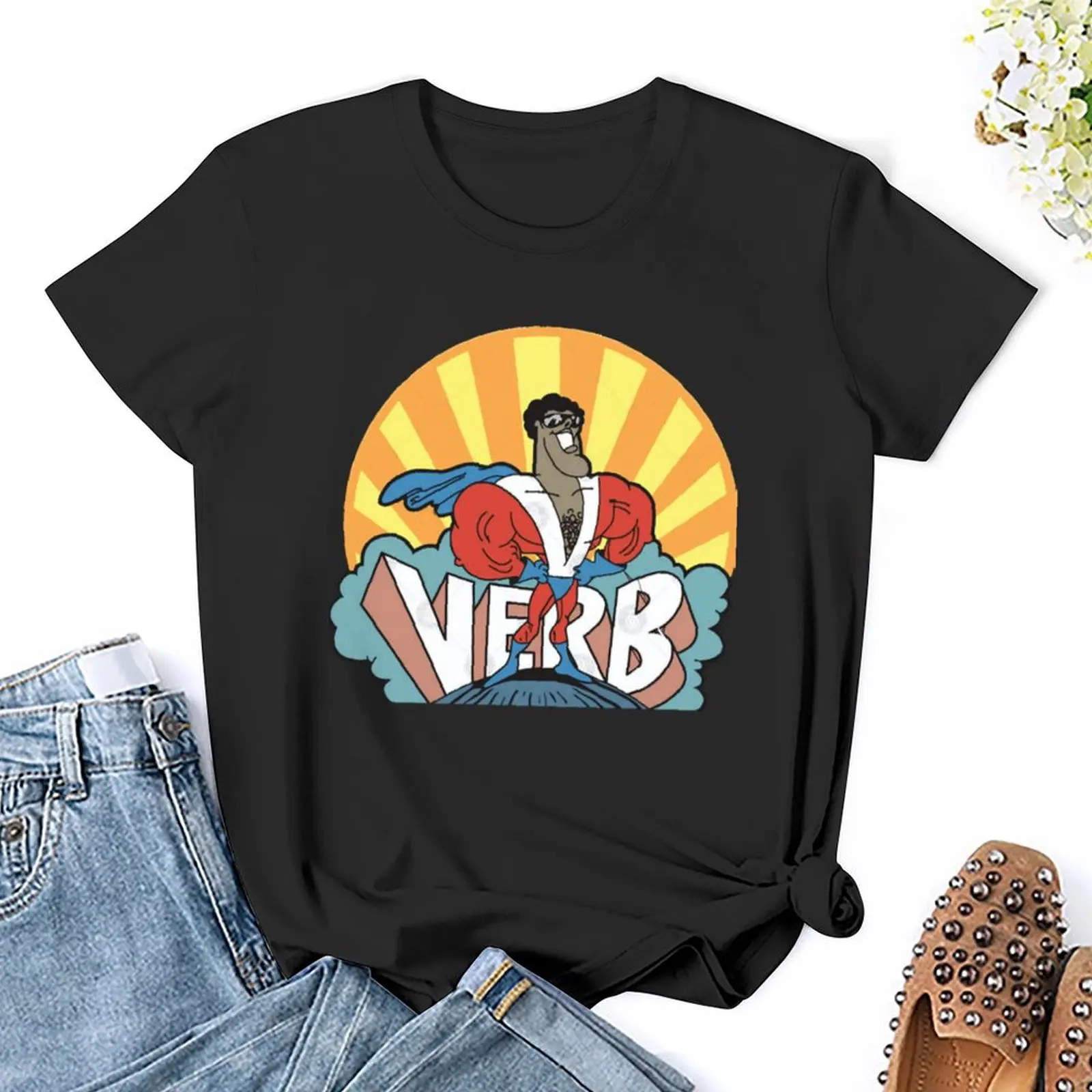 Verb - Schoolhouse Rock T-Shirt anime clothes tees summer clothes summer top t shirts for Women graphic