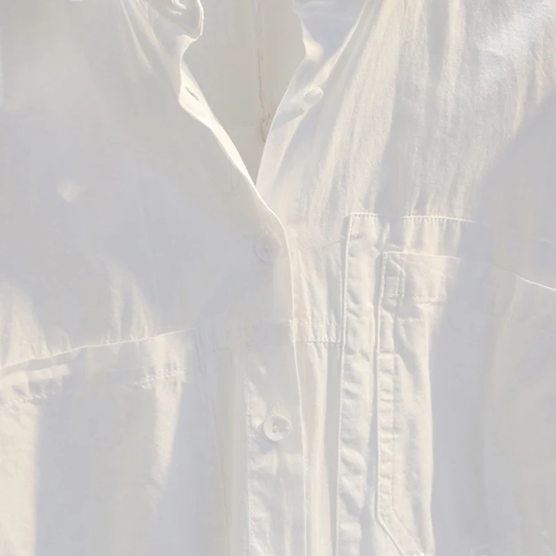 2025 Spring Autumn Casual Loose Office Blouse Long Sleeve White Women Shirt New Lady Tops Button Simple Woman Clothes