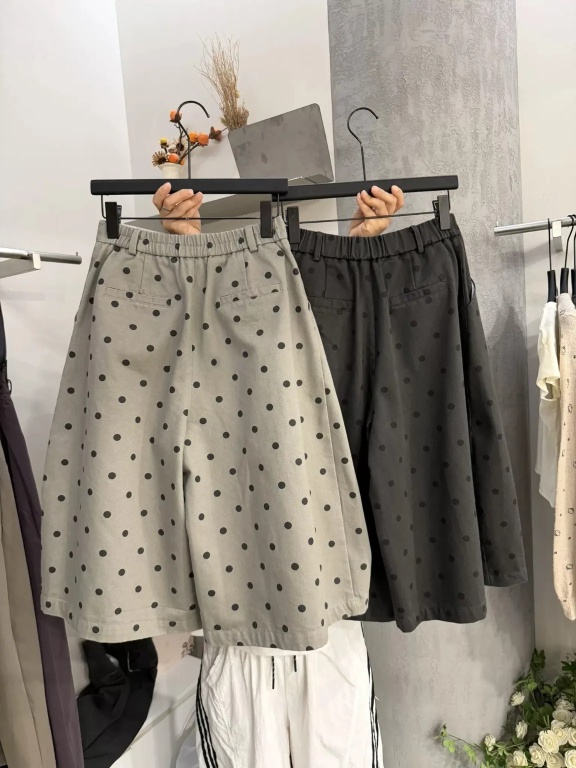 Authentic High Waist Wide Leg Seven-Foot Casual Pants Retro Style Versatile Autumn 2026 Ladies Cotton Polyester Blend