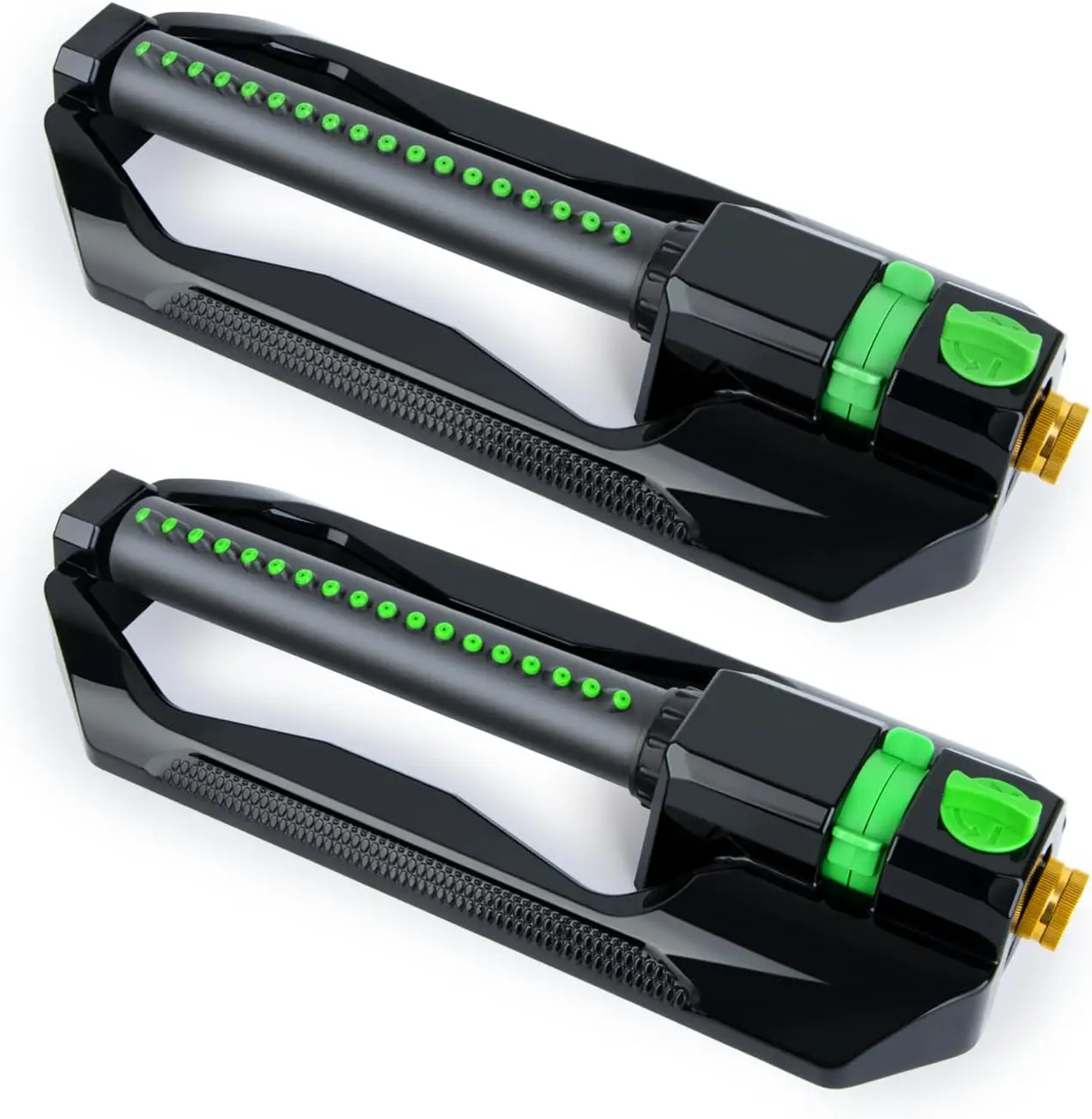 

[2 Pack] Heavy Duty Oscillating Sprinkler with Metal Base – Adjustable Flow Control Lawn Watering System, Covers Up to 3,