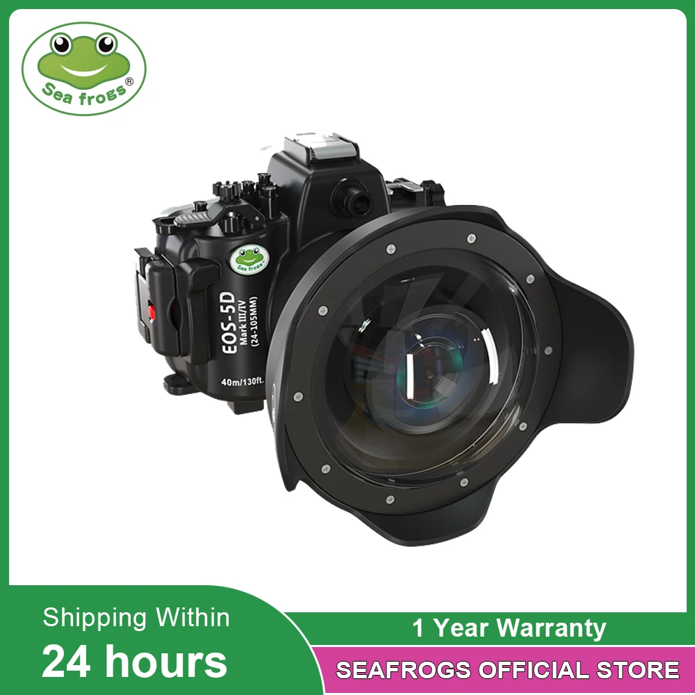 

Seafrogs IPX8 40meter Waterproof Diving Camera Housing With Glass Dome Port For Canon 5DIII/IV 100mm 25-105mm lens16-35mm 17-40m