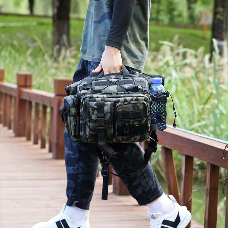 Luyabao Multifunctional Single Shoulder Backpack Fishing Messenger Bag Fishing Gear Rod Bag Fishing Storage Waist Bag
