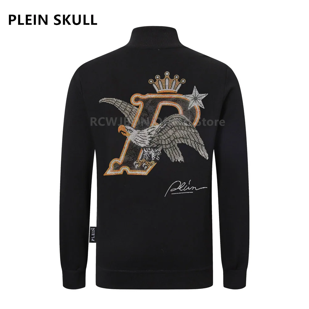 Plein Skull 2026 Autumn Winter Men's New Zipper Jacket Daily Casual Long Sleeve Hoodless Luxury Brand Sportswear Sweatshirts