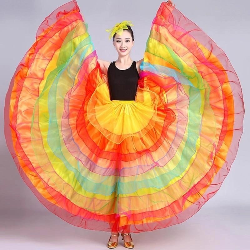 5asd Belly Váy nhảy Tây Ban Nha Flamenco Dance váy Mexico múa lê dân gian