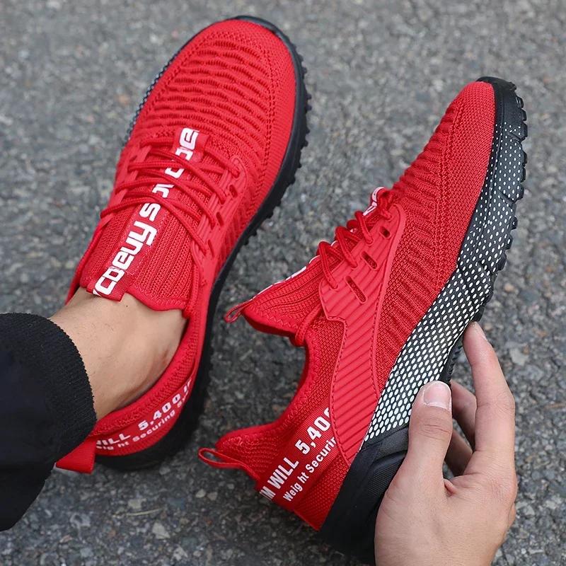 Men's Summer Breathable Mesh Running Shoes Comfortable Wear-Resistant Casual Sports Sneakers Large Size All-Match Leisure Foo