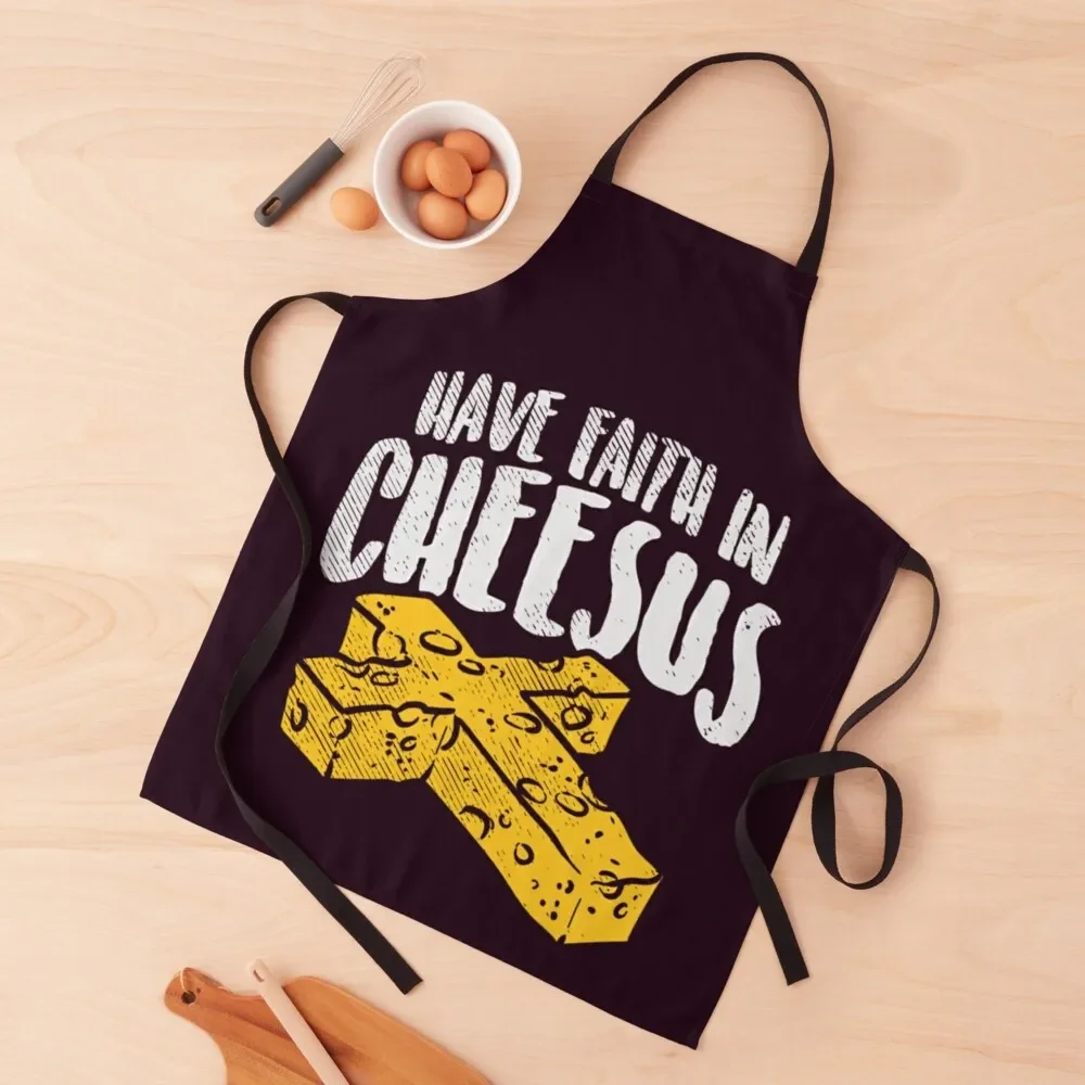 cheese maker t shirthave faith in cheesus Apron Kitchen accessories for kitchen useful Apron