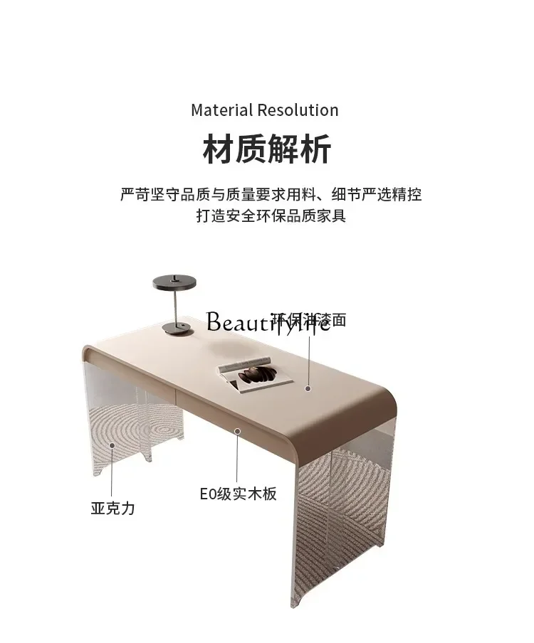 FG44Cream Wind Suspension Acrylic Study Writing Desk Bedroom Dresser