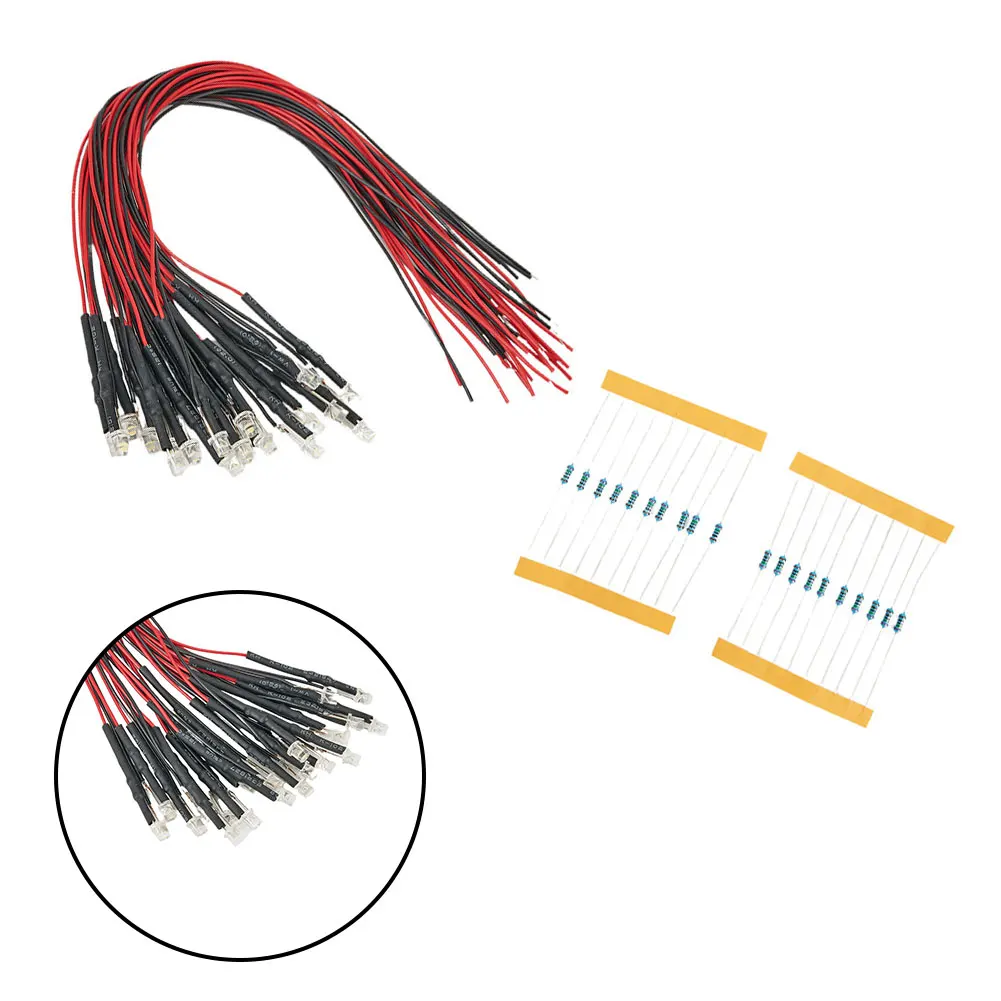 Flambant neuf 20 * LED bande lumineuse lampe à LED lumière lumière chaude 12 V ~ 18 V 20mA/30mA 20 pièces AC ou DC Compatible lampe à LED lumière