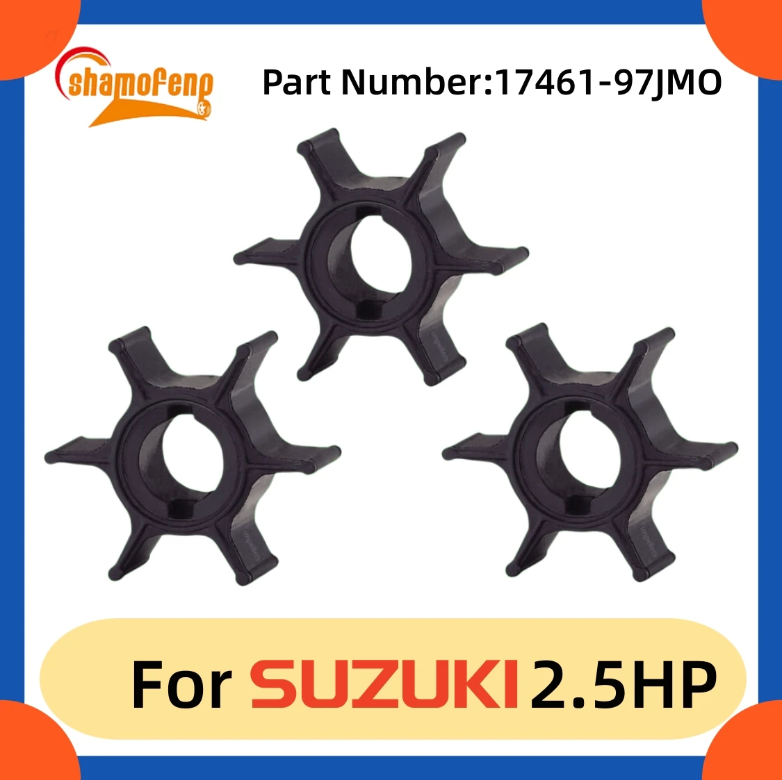 

SMF Water Pump Impeller Three-piece Set 17461-97JM0 For Suzuki 2.5hp Boat Outboard Motor Engine Parts DF2.5 1746197JM0