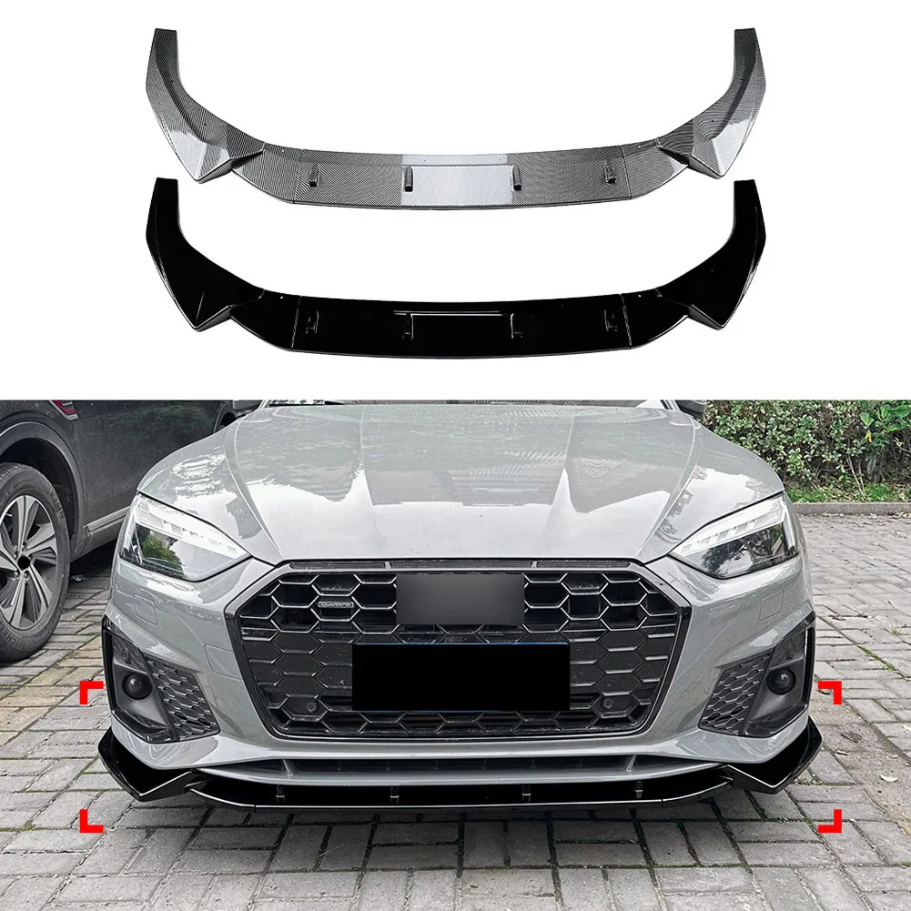 

3 Stage Front Lip Splitter Spoiler Side Lower Splitters Body Kit For Audi A5 Sline S5 8W6 2021+