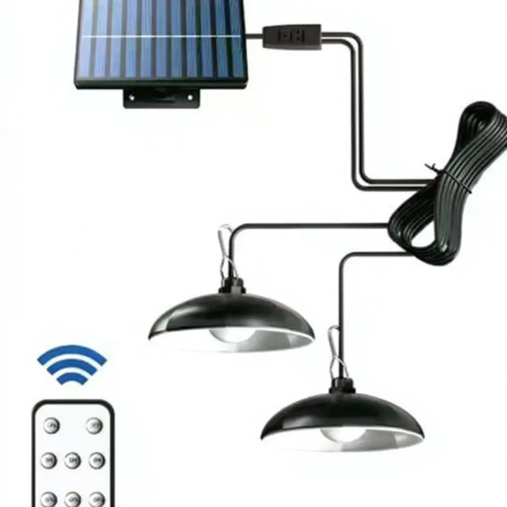 Split Solar Light Dual Head LED Hanging Lamp Outdoor Garden Patio Yard Security Night Lighting Kit Camping Equipment