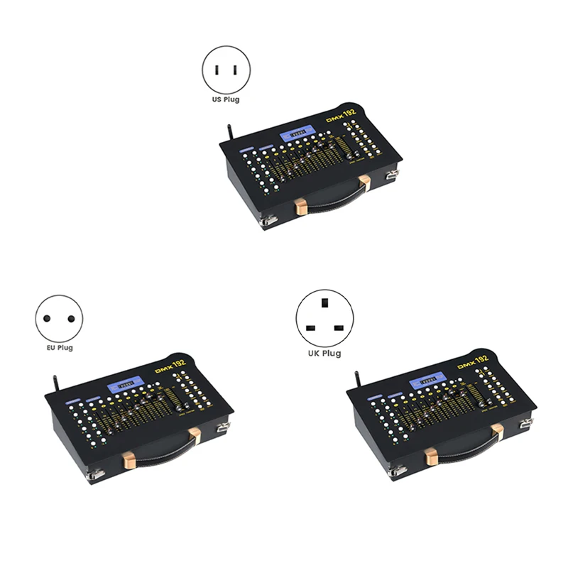 Беспроводная консоль DMX 512, 1 шт., беспроводная 192 канала, консоль сценического освещения, Dmx-контроллер для живых концертов, KTV Djs Clubs, британская вилка