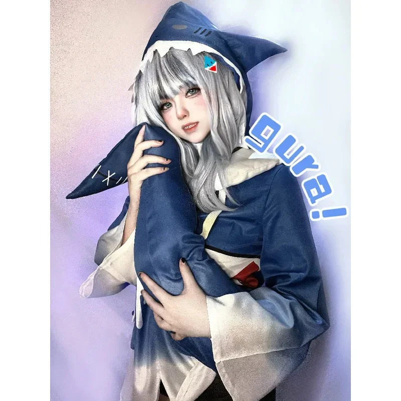 SN66 Hololive Gawr Gura Cosplay ENG Shark Costume Youtuber Funny Clothes Halloween Christmas Party Outfits Tail For GirlW&M