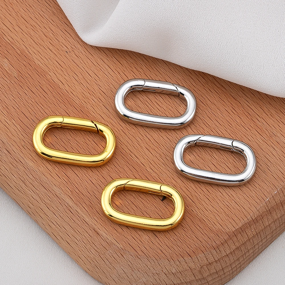 

1pc 2pcs Oval Spring O Ring Openable Trigger Clasps Clip Leather Bag Connect Buckle Keyring Pendant Keychain Snap Hook Carabiner